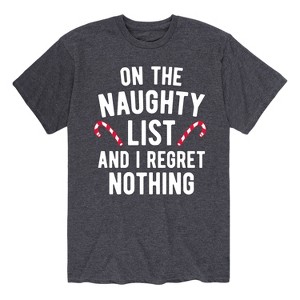 Men's - Instant Message - On The Naughty List I Regret Nothing Short Sleeve Graphic T-Shirt - 1 of 4