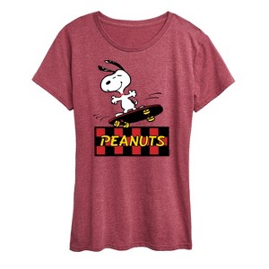 Women's - Peanuts - Snoopy Skater Short Sleeve Graphic T-Shirt - 1 of 4
