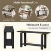 KIGFTSOD Modern Minimalist Console Table, Solid Wood with Metal Accents & Built-in Shelf, for Living Room Hallway, Black - 3 of 4