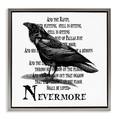 Stupell Industries Creepy Halloween Black Crow Raven, 25" x 25"