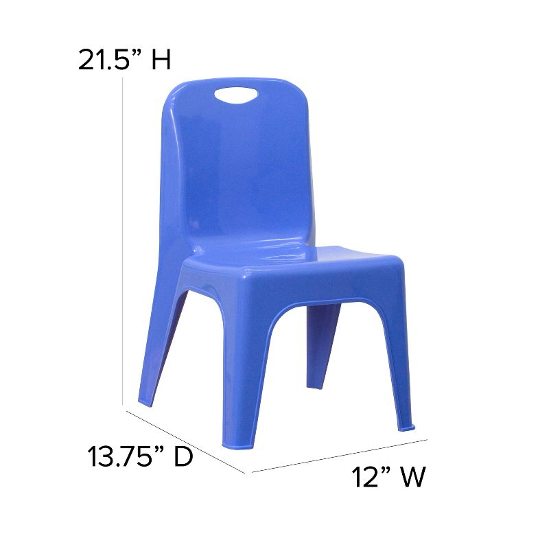 Flash Furniture 4 Pack Plastic Stackable School Chair with Carrying Handle and 11'' Seat Height, 4 of 11