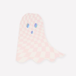 Meri Meri Pink Checker Ghost Napkins (Pack of 16) - 1 of 3