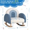 Infans Kids Rocking Chair Children Armchair Velvet Upholstered Sofa w/ Solid Wood Legs - 2 of 4