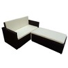 vidaXL Garden Sofa Set Brown Poly Rattan, Powder-Coated Steel Medium - Brown - 3 of 4