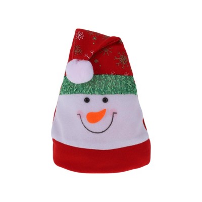 Unique Bargains Christmas Hat Polyester Non-Woven Fabric Red White 11.02"x14.17" 1 Pc