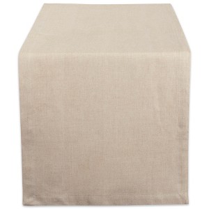 Design Imports  Cotton Chambray Table Runner, Natural, 14X108" - 1 of 3