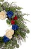 Northlight Americana Mixed Foliage and Florals Patriotic Wreath, 24-Inch, Unlit - image 3 of 4