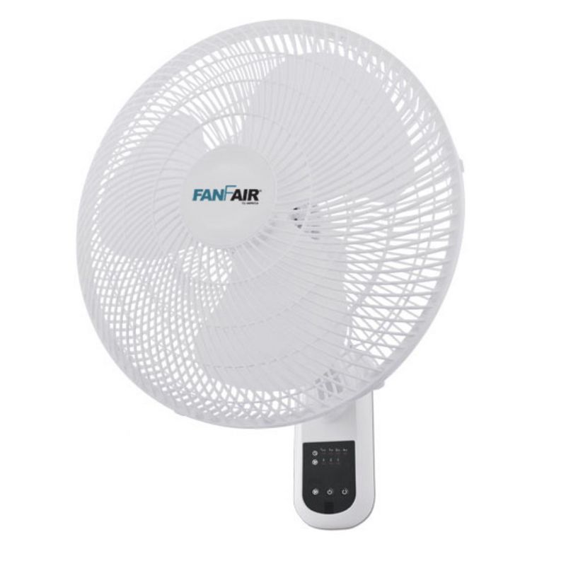 FanFair 16-inch Wall Fan With Remote Control, White, 4 of 5