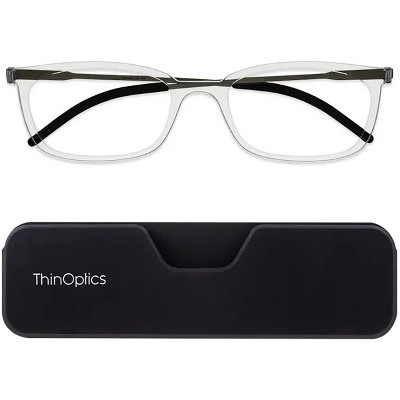 Thinoptics Connect Reading Glasses With Black Full Frame Pod - + ...