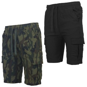 Galaxy By Harvic Men’s Slim Fit Super Flex Stretch Cargo Jogger Shorts-2 Pack - 1 of 4