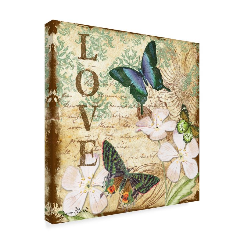 Trademark Fine Art -Jean Plout 'Inspirational Butterflies Love' Canvas Art, 1 of 4