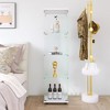 MAYEERTY Glass Display Cabinet 4 Shelves with Door Floor Standing Curio 64.7x16.7x14.3 Inches Living Room Bedroom Office White - 3 of 4