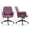 Spandex Home Office Chair, Tufted Height Adjustable Computer Desk Chair with Swivel Wheels and Padded Armrests - 3 of 4