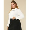 Agnes Orinda Women's Plus Size Elegant Office Peter Pan Collar Long Sleeves Button Down Shirts - 4 of 4