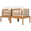 Set of 2 Patio Furniture Outdoor Club Chair with Cushions,Acacia Wood Frame and Rope Weave for Garden,Patio,Balcony-The Pop Home - 3 of 4