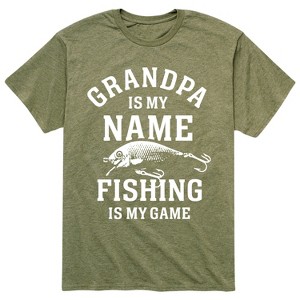 Men's - Instant Message - Grandpa Name Fishing Game Short Sleeve Graphic T-Shirt - 1 of 4