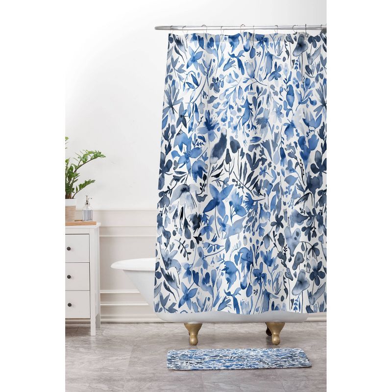 Ninola Design Flowers and Plants Ivy Memory Foam Bath Mat Blue - Deny Designs, 4 of 5