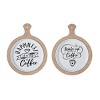 Olivia & May Farmhouse Metal Coffee Sign Wall Decor Set of 2 White : Iron Abstract Art, Vertical Display, Spot Clean Only - 2 of 4