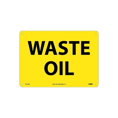 National Marker Notice Signs Waste Oil 10X14 Rigid Plastic M751RB