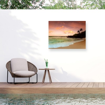 Trademark Fine Art - Alan Klu North Shore Dawn, Oahu Matted Framed Art
