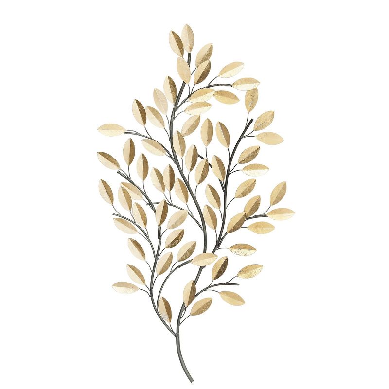 Metal Leaf Metallic Wall Decor with Stem - Olivia & May, 1 of 8