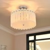 PAKOKULA 4-Light Modern Silver Drum Semi-Flush Mount Ceiling Light With Frosted Glass Shade - 2 of 4