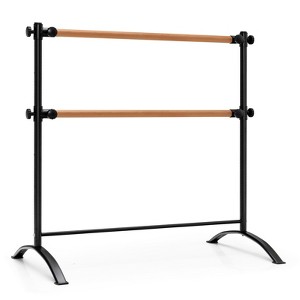Costway 4FT Portable Ballet Barre Freestanding Dance Bar Adjustable Height Kids Adults Pink/Black - 1 of 4