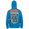 Mens Marvel Brand Text Puff Print Hoodie With Character Line Up Back Print - 2 of 4