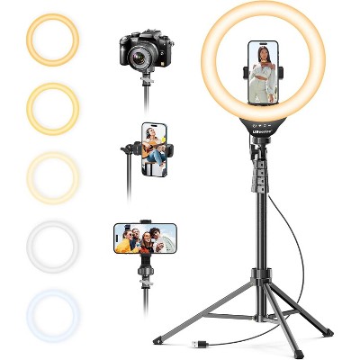 UBeesize 12" Selfie Ring Light with 62" Tripod Stand Compatible with Phones, Cameras and Webcams