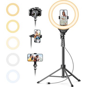 UBeesize 12" Selfie Ring Light with 62" Tripod Stand Compatible with Phones, Cameras and Webcams - 1 of 1