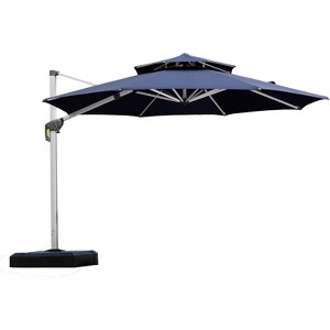 PURPLE LEAF 11 Feet Patio Umbrella Outdoor Round Double-Top Aluminum Umbrella Cantilever Patio Umbrella for Garden Deck Pool Patio - 1 of 4