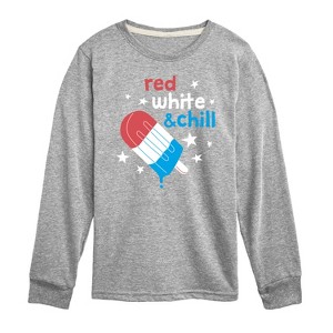 Boys' - Instant Message - Red, White, & Chill Classic Ice Cream Truck Popsicle Long Sleeve Graphic T-Shirt - 1 of 4