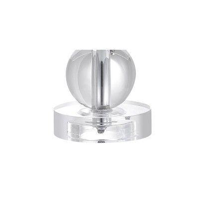 Brooklyn 17.5" Clear Crystal LED Table Lamp with White Shade