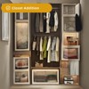 FONTOI 3-Tier Foldable Storage Box with Clear Doors&Wheels, Stackable Storage Container for Bedrooms Living Rooms Office, Beige, 12.99"*35.43"*21.65" - 4 of 4