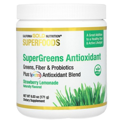 Supergreens Antioxidant, Greens, Fiber & Probiotics, Strawberry Lemonade, 6.03 oz (171 g)