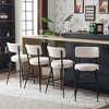 Sapphtopaz Modern Bar Stools Teddy Upholstered Dining Chairs Bar Chair with Metal Base Counter Height Stools for Kitchen Island - 2 of 4
