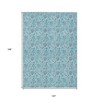 Aqua Blue And Silver Floral Washable Indoor Outdoor Area Rug - 3 of 4