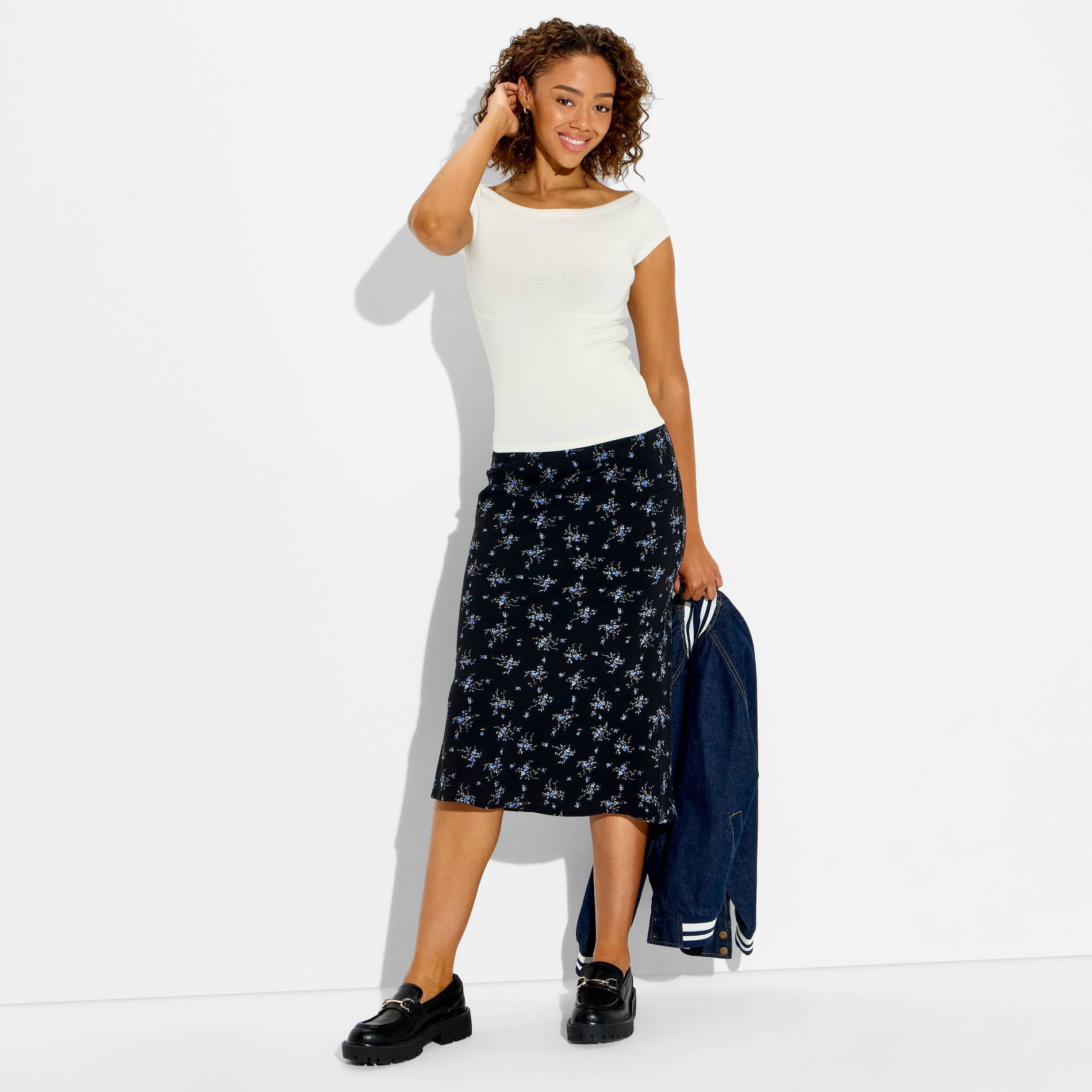 Women's Short Sleeve Lap Shoulder Neck T-Shirt - Wild Fable™