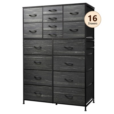 GALAXHERO 16-Drawer Tall Fabric Dresser Storage Tower with Steel Frame, Chest of Drawers Organizer Unit