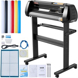 VEVOR Vinyl Cutter Machine, Upgraded 28 Inch Paper Feed Cutting Plotter Bundle, with Powerful Stepper Motors, Compatible with Windows System,Black - 1 of 4