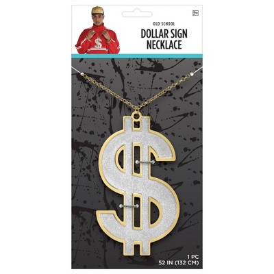 Adult Dollar Sign Necklace Halloween Costume Jewelry