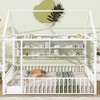 KIGFTSOD Metal Bed House Bed Frame with Fence and Shelves - 2 of 4