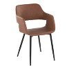 LumiSource Set of 2 Margarite PU Dining Chair Black Metal
 - 2 of 4