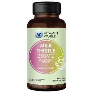 Vitamin World - Milk Thistle (Silymarin) Standardized Extract 250mg - 100 Capsules - 1 of 2