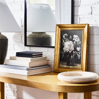 14" x 11" Vintage Floral Canvas with Gold Frame