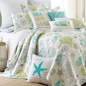 Biscayne Quilt Set - Teal, Green, Aqua - Levtex Home - 1 of 4