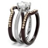 Slickblue Two-Tone Stainless Steel Ring for Women, Clear CZ, Black or Dark Brown Finish, Square Design, Size 5-11 - 4 of 4