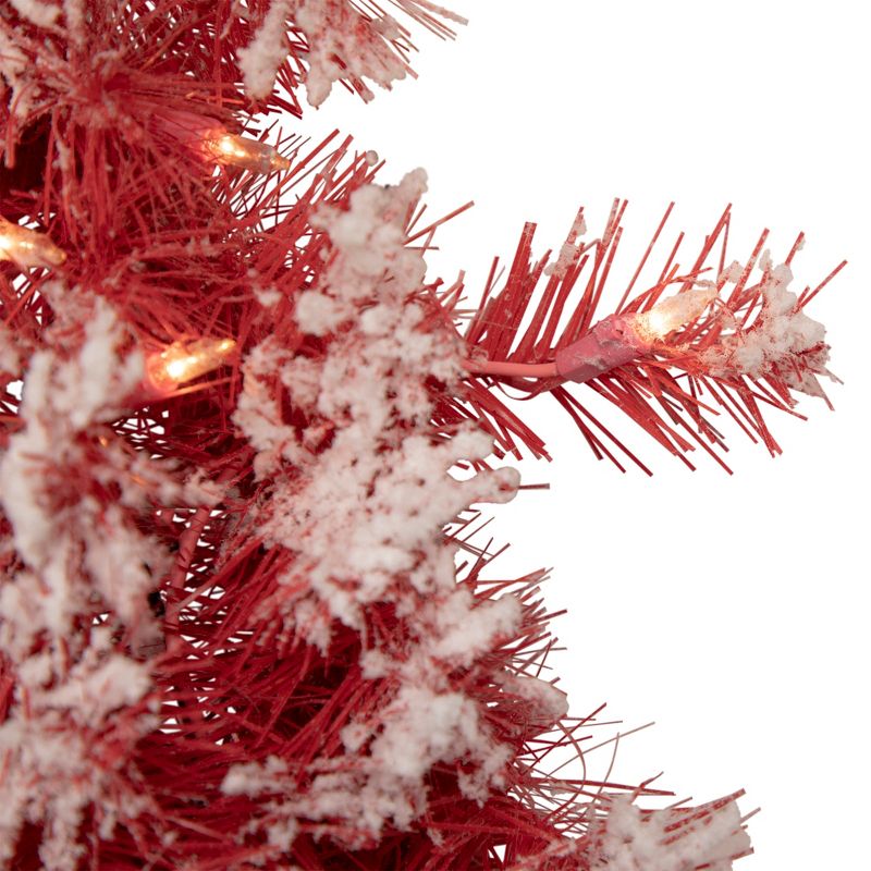 Northlight 9' x 12" Pre-lit Flocked Red Pine Artificial Christmas Garland, Clear Lights, 3 of 5