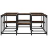 vidaXL Smoked Oak Coffee Table - Engineered Wood & Metal Frame, Dual-Tiered Surface, Adjustable Feet, for Living Room & Lounge Area - 4 of 4