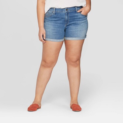 target plus size jean shorts